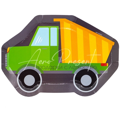 Тарелка фигурная Машинки Самосвал 25см 6шт